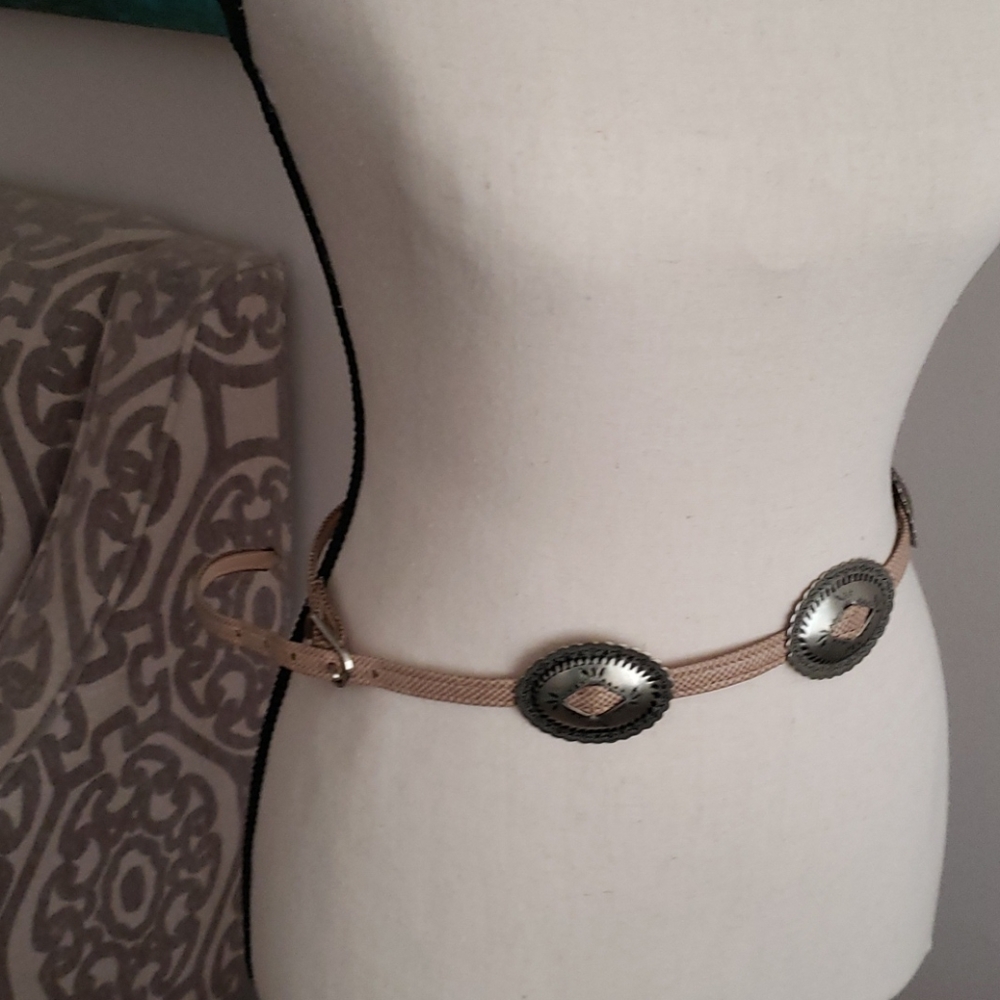 Leather and metal belt